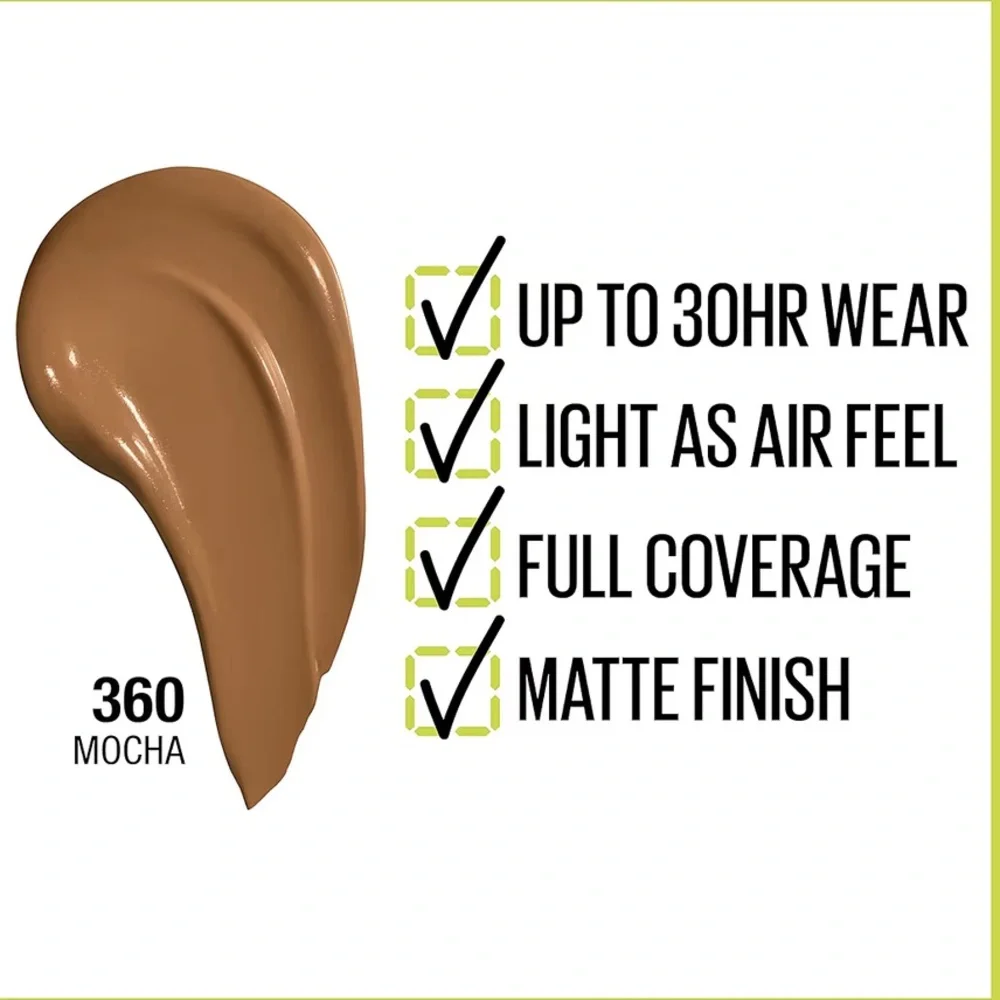 Maybelline Super Stay Full Coverage Liquid Foundation Mocha 360